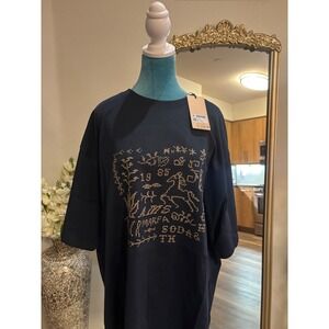 Scotch & Soda Mens Oversized Marfa TX Graphic T-Shirt Navy Blue XL 183094 SP26